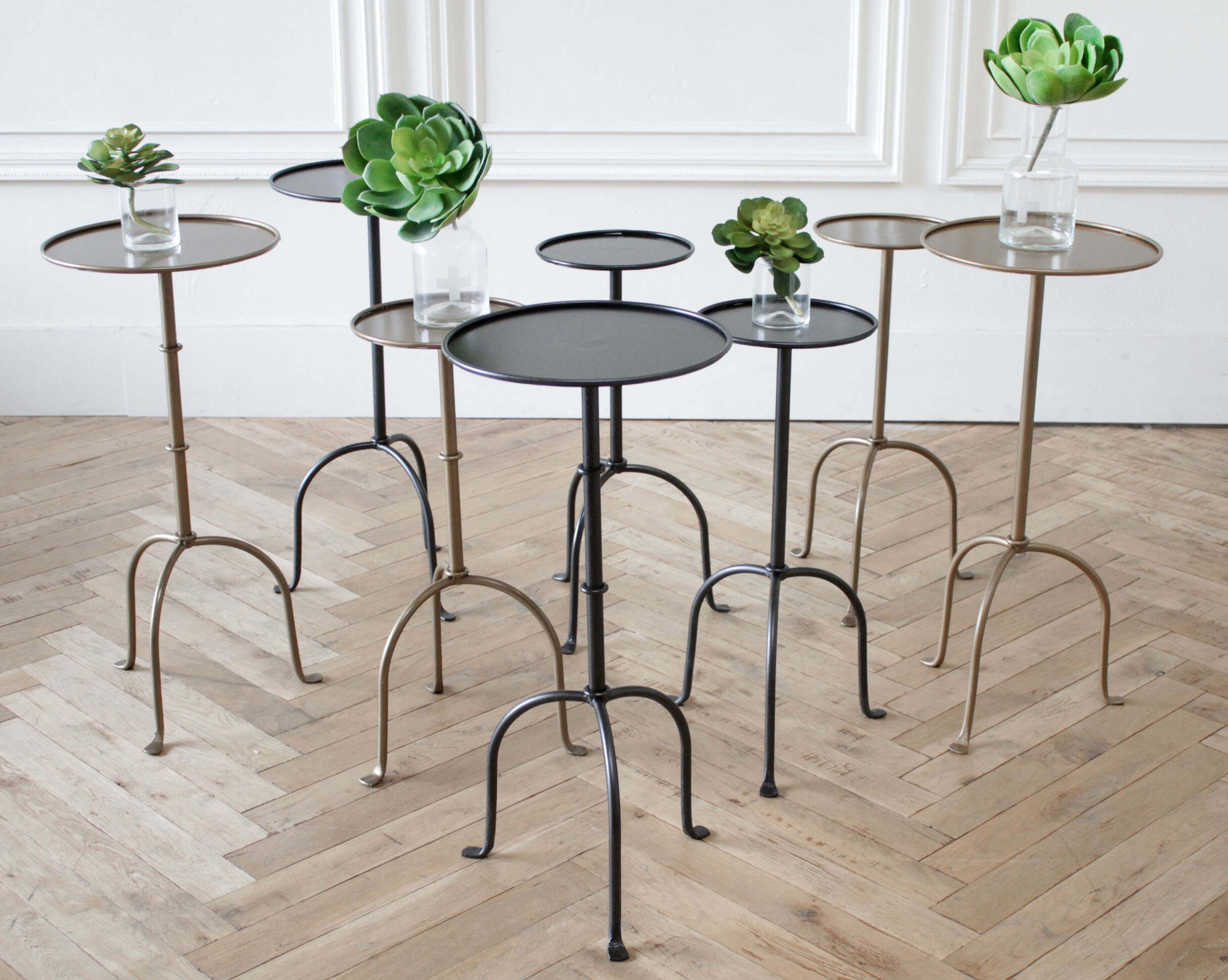 Cannes Small Iron Drink Table in Iron Finish or Brass Finish – Bloom Home  Inc